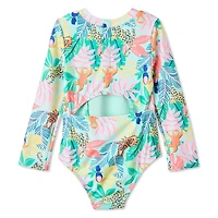 George Toddler Girls' Adaptive One Piece Rashguard Swimsuit