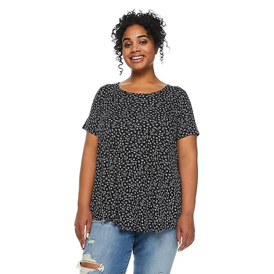 T-shirt avec motif de treillis au dos George Plus pour femmes Tailles 1X-4X
