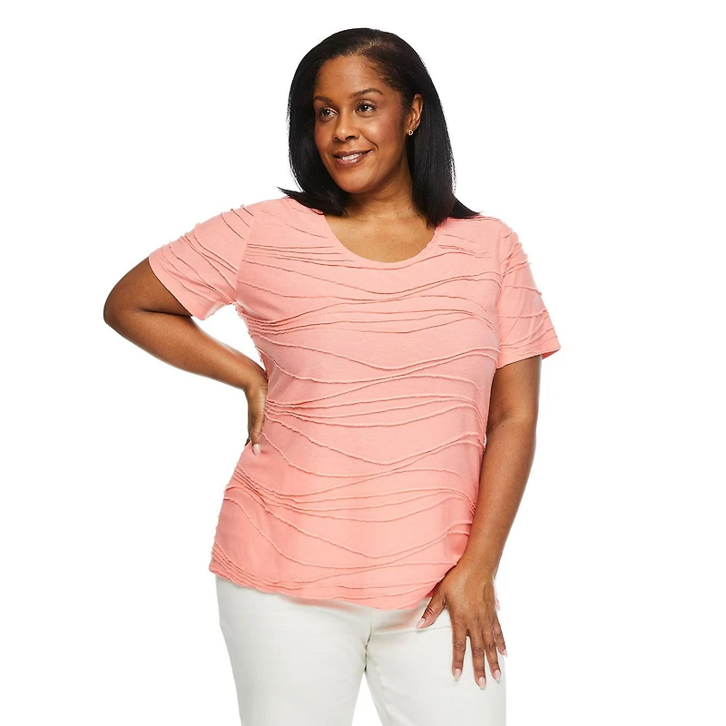 T-shirt avec motif ondulé Iyla Plus pour femmes