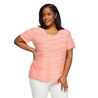 T-shirt avec motif ondulé Iyla Plus pour femmes