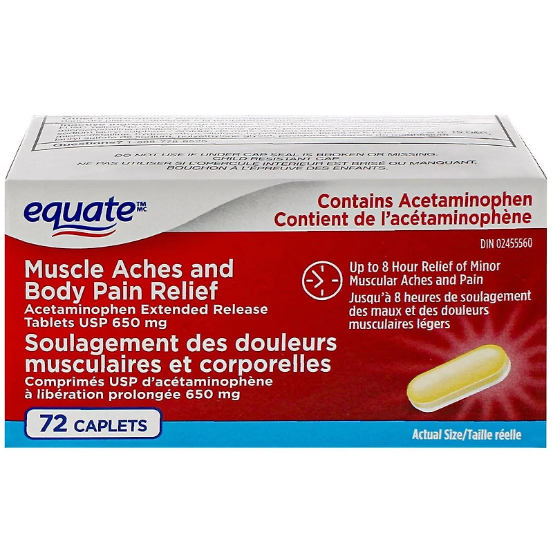 Equate Soulagement des douleurs musculaires et corporelles, 72s
