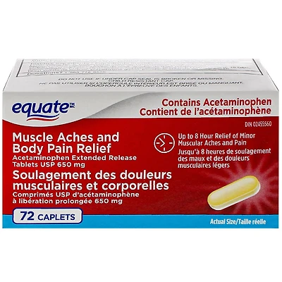 Equate Soulagement des douleurs musculaires et corporelles, 72s