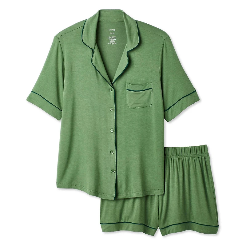 George Women's Two Piece Notch Collar Shirt Set