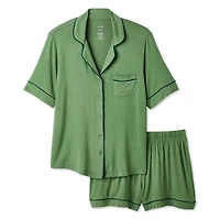 George Women's Two Piece Notch Collar Shirt Set