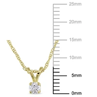 Miabella 0.10 Carat T.W. Diamond 14 K Yellow Gold Solitaire Pendant; 17"