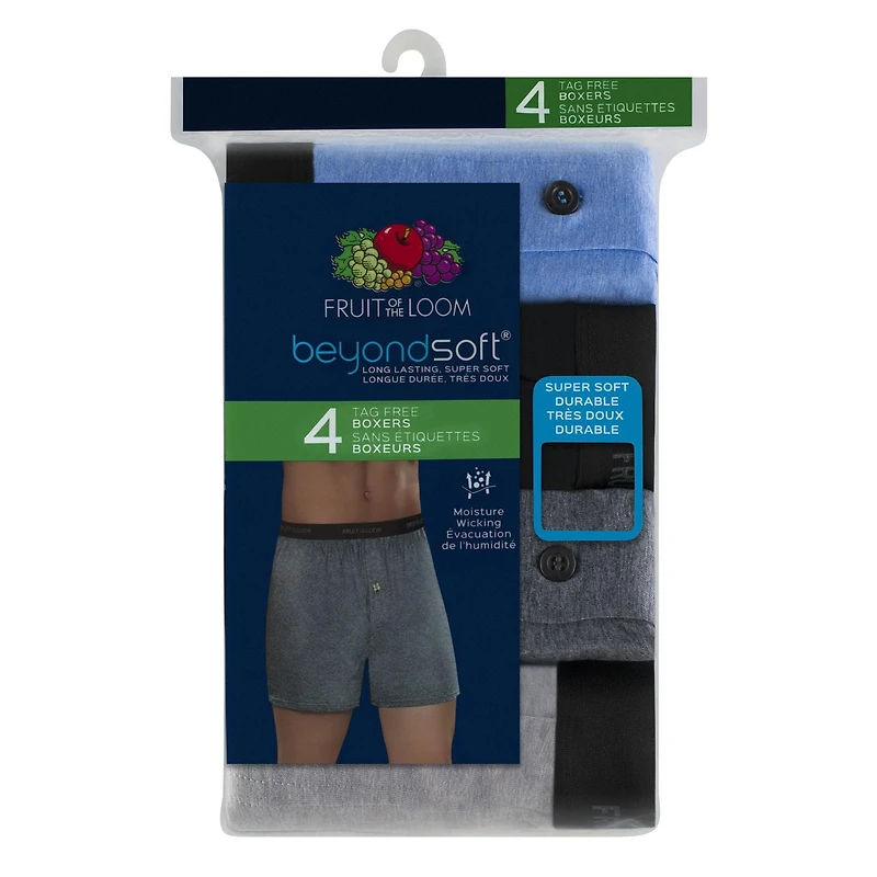 Fruit of the Loom Men’s Beyond Soft Knit Boxers, 4-Pack