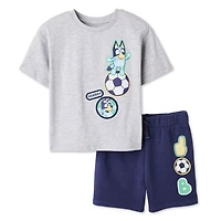 Ensemble 2 pièces avec t-shirt et short Bluey pour petits garçons