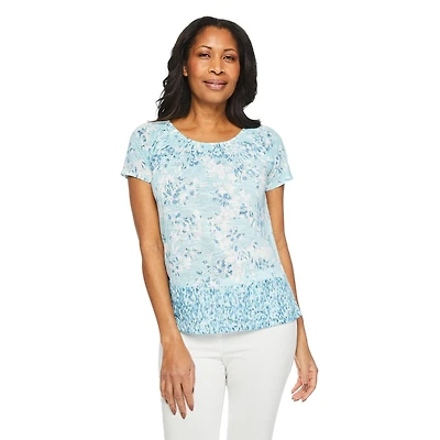 Iyla Women's Burnout Peasant Top