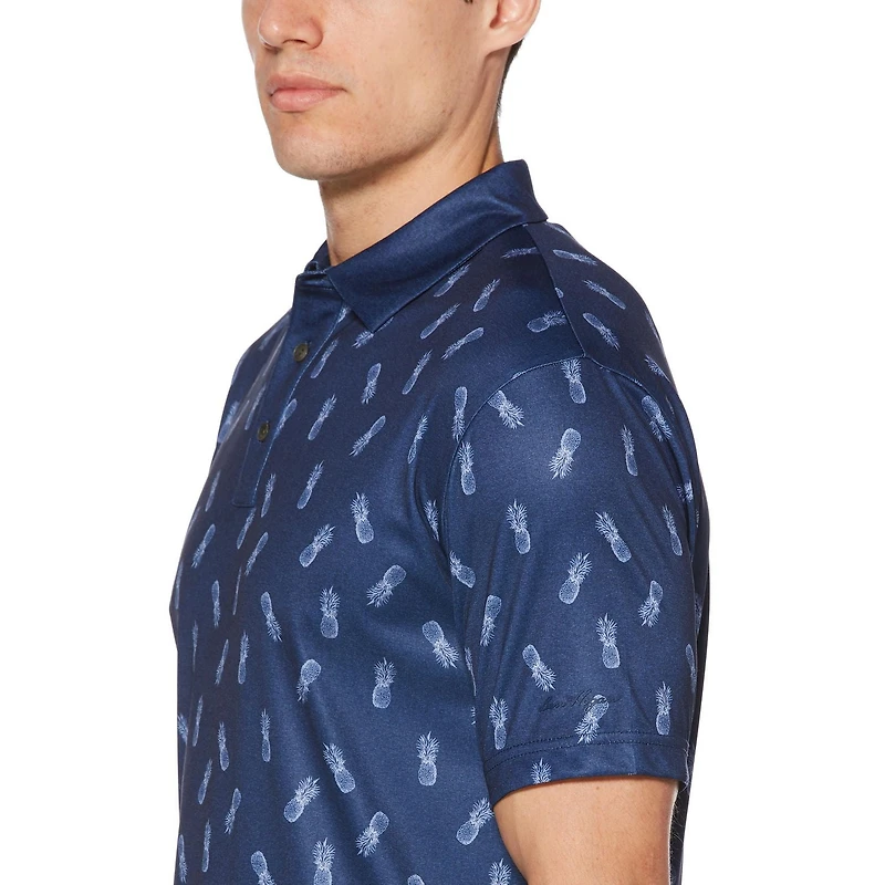 Polo de golf pour hommes imprimé à manches courtes et ananas