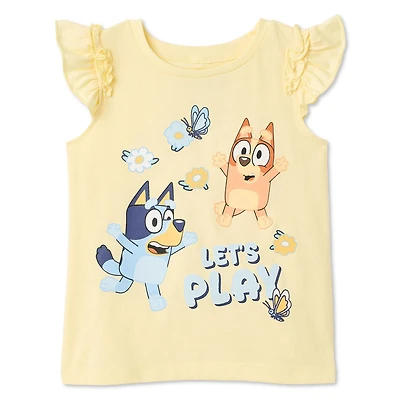Bluey Toddler Girls' Flutter-Sleeve Top