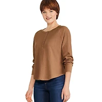 George Women's Waffle Henley