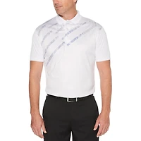 Men's Performance Short Sleeve Asymmetrical Printed Golf Polo Shirt