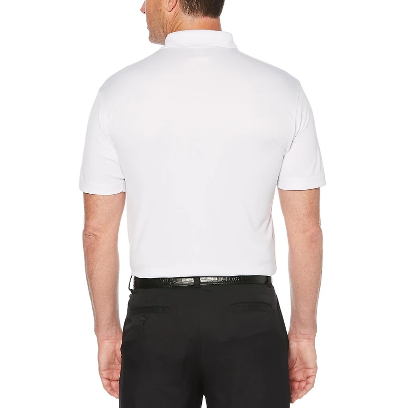 Men's Performance Short Sleeve Gradient Chest Printed Golf Polo Shirt