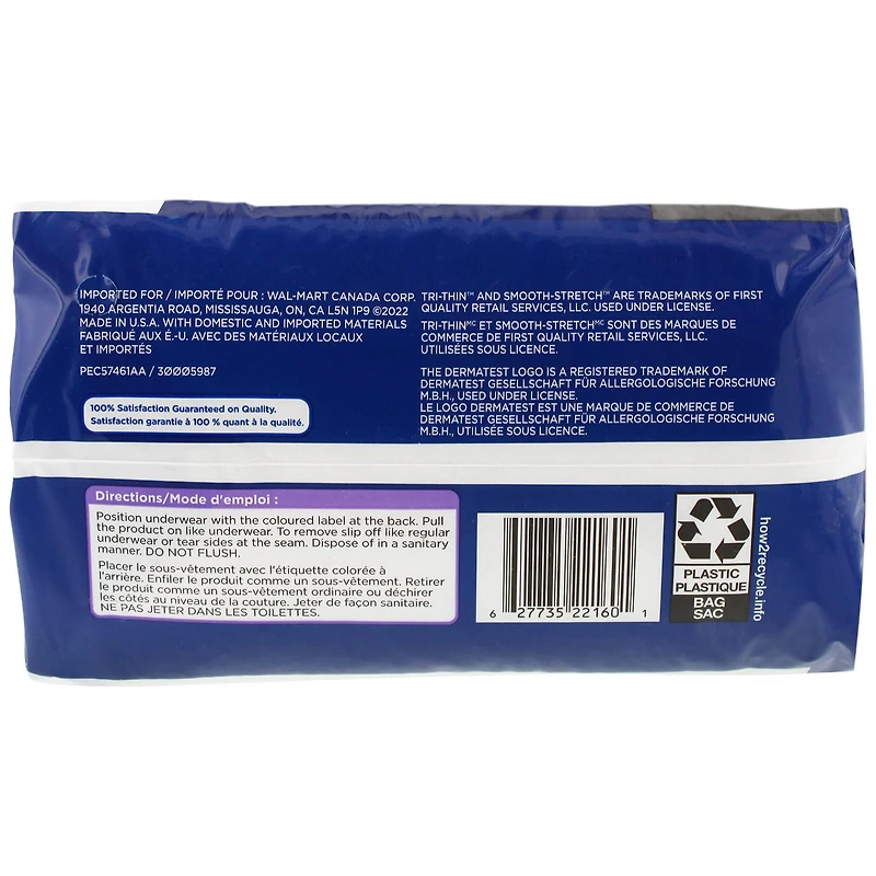 Equate 3X Max Defense Overnight Underwear