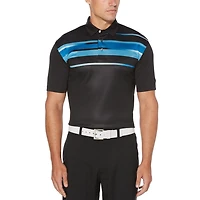 Men's Performance Short Sleeve Gradient Chest Printed Golf Polo Shirt