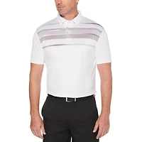 Men's Performance Short Sleeve Gradient Chest Printed Golf Polo Shirt