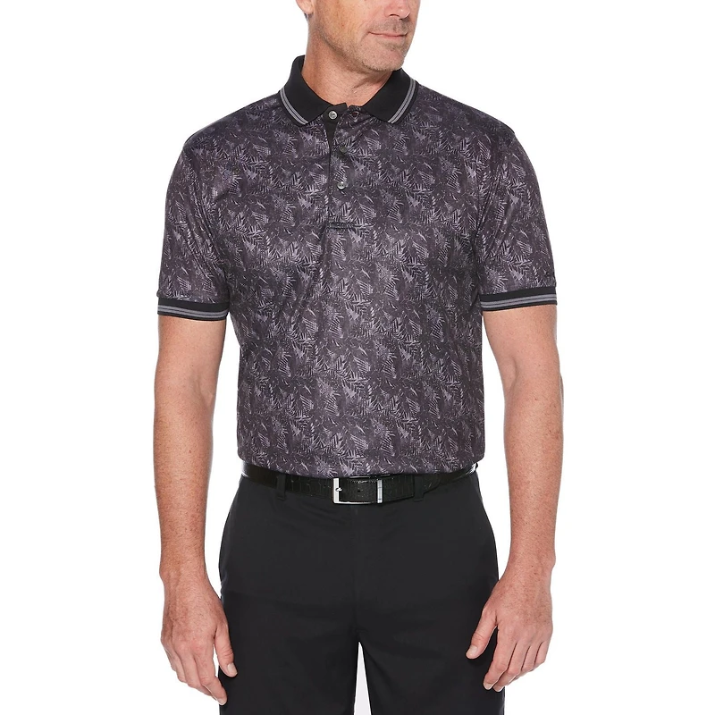 Men's Performance Short Sleeve Tropical Printed Golf Polo Shirt