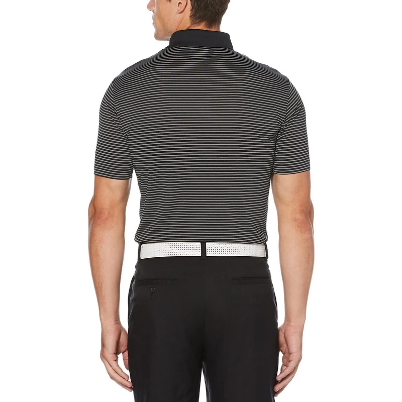 Men's Performance Short Sleeve Striped Golf Polo Shirt