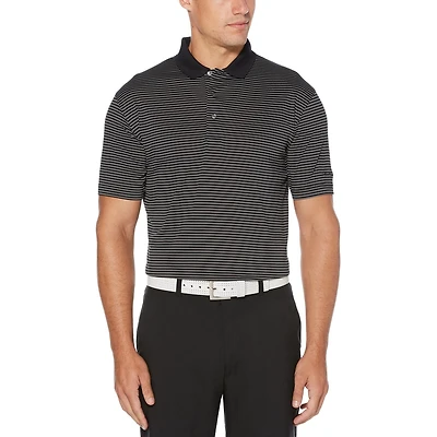 Men's Performance Short Sleeve Striped Golf Polo Shirt