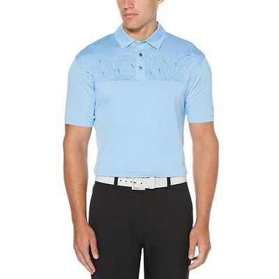 Men's Performance Short Sleeve Chest Printed Golf Polo Shirt