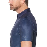 Men's Performance Short Sleeve Mini Geo Printed Golf Polo Shirt