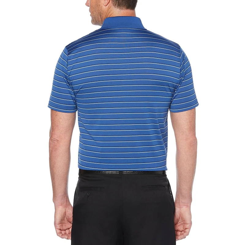 Men's Performance Short Sleeve Striped Golf Polo Shirt