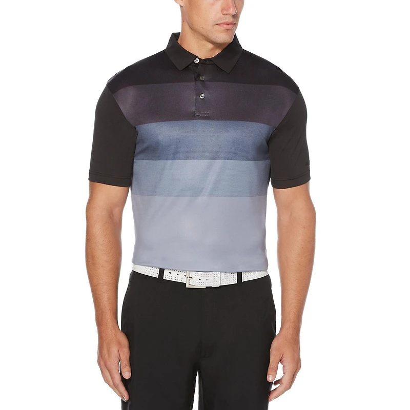 Men's Performance Short Sleeve Fading Printed Golf Polo Shirt