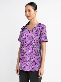 Scrubstar Fashion Collection Women’s Western Woody Print V-Neck Scrub Top, Sizes XS–3XL
