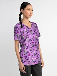 Scrubstar Fashion Collection Women’s Western Woody Print V-Neck Scrub Top, Sizes XS–3XL