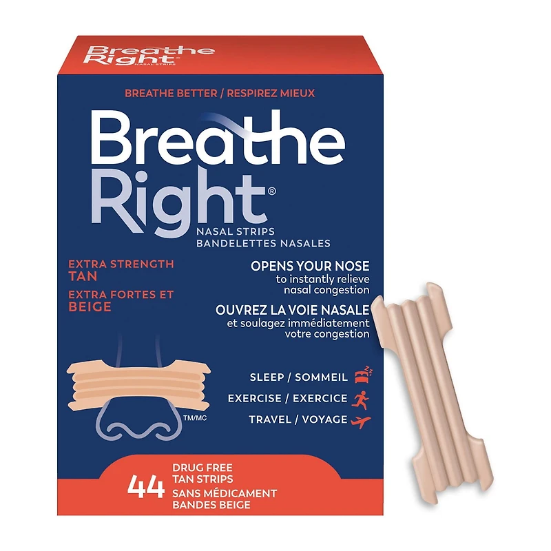 Breathe Right Bandelettes Nasales Extra Fortes et Beige