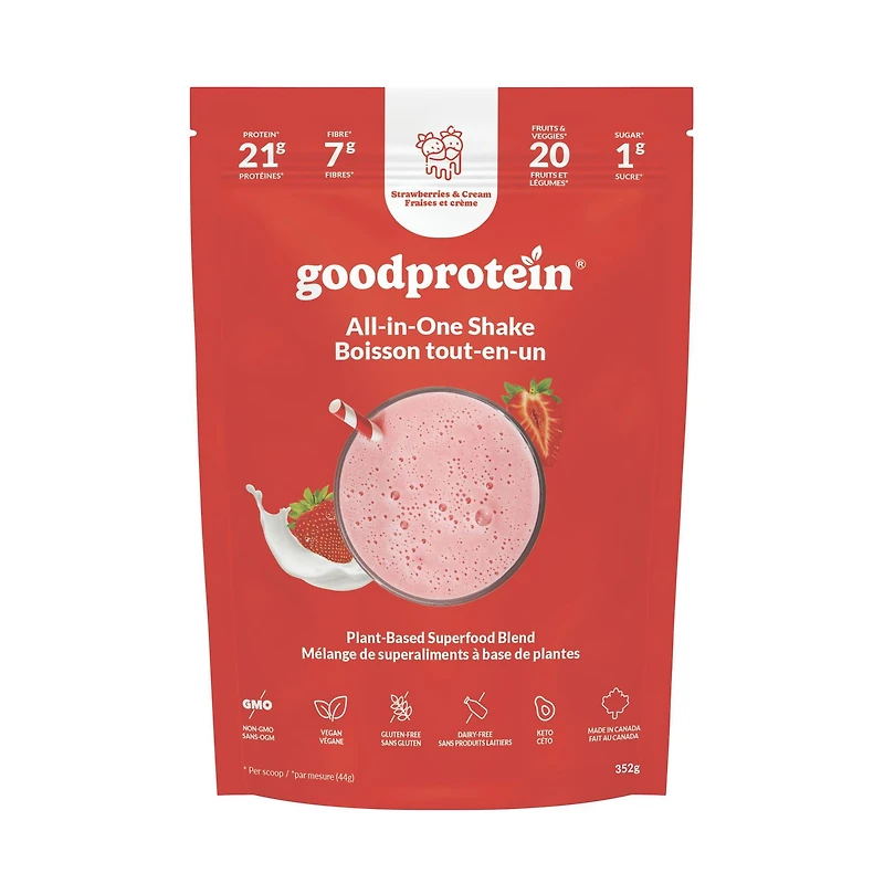 Good Protein, Fraises et crème Boisson tout-en-un, 352g