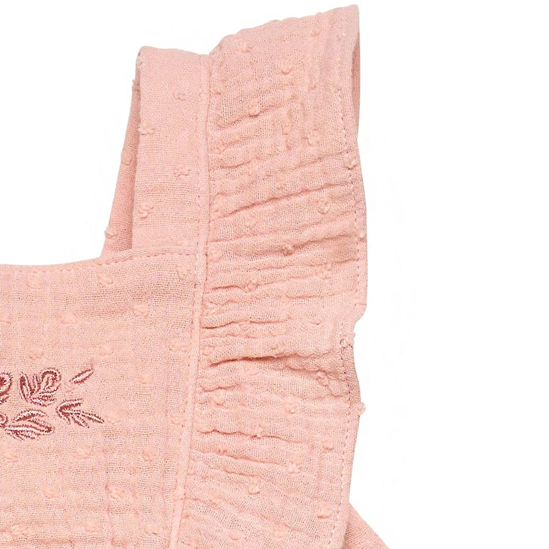 modern moments™ by Gerber® - 2pc Ruffle Sleeve Dress + Diaper Cover Set - Rose