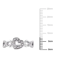 Bague Miabella multi-cœurs avec diamant en argent sterling