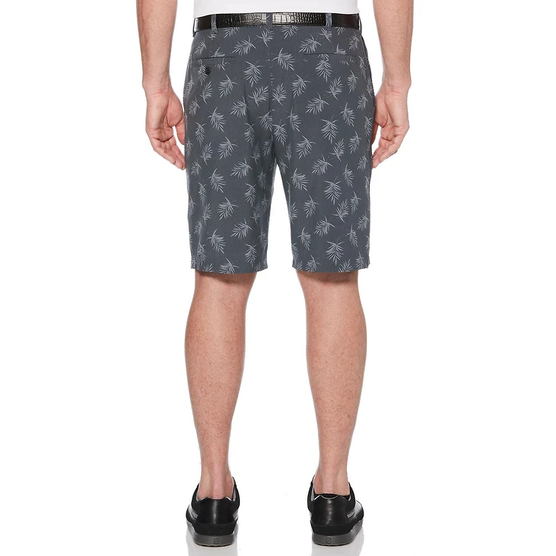 Ben Hogan Performance Men's Flat Front Tropical Printed Herringbone Active Flex Short