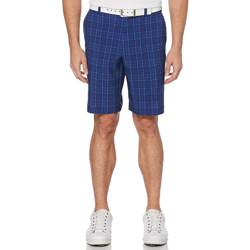 Short Performance Active Flex à devant plat à carreaux pour hommes de Ben Hogan