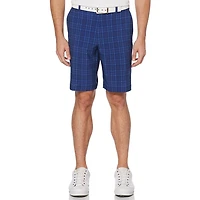 Short Performance Active Flex à devant plat à carreaux pour hommes de Ben Hogan