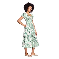 Robe longue imprimée à manches bouffantes George pour femmes