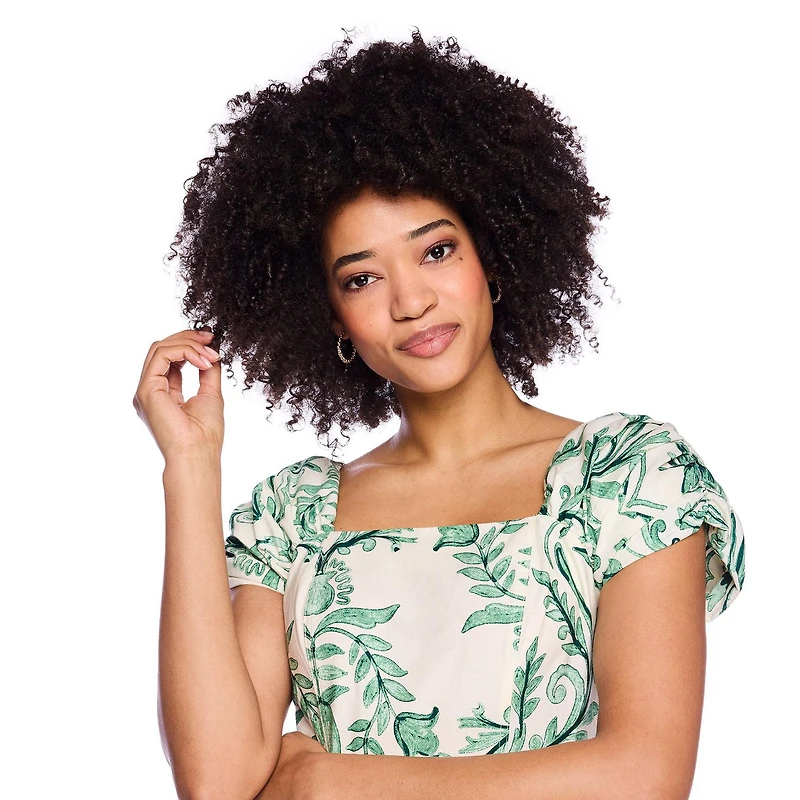 Robe longue imprimée à manches bouffantes George pour femmes