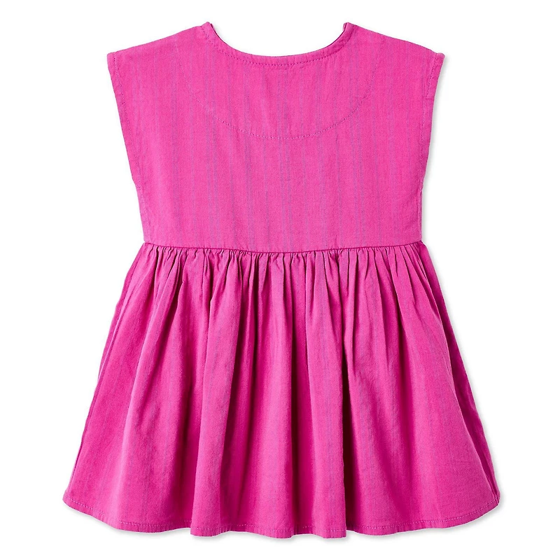 Robe tissée boutonnée à l’avant George pour bébés filles