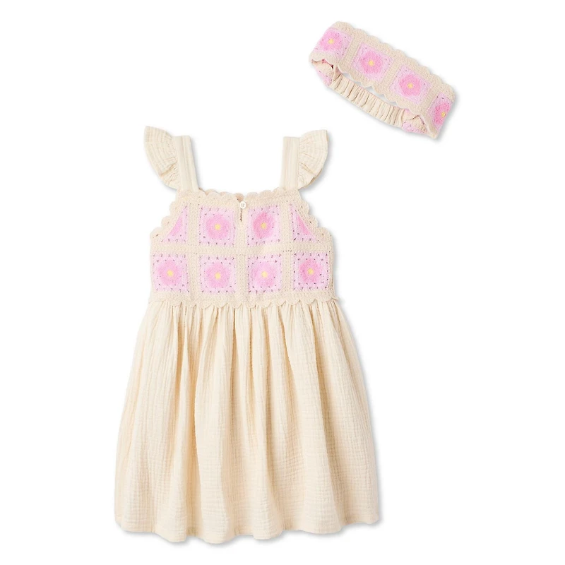Ensemble 2 pièces avec robe en crochet George pour petites filles