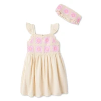 Ensemble 2 pièces avec robe en crochet George pour petites filles