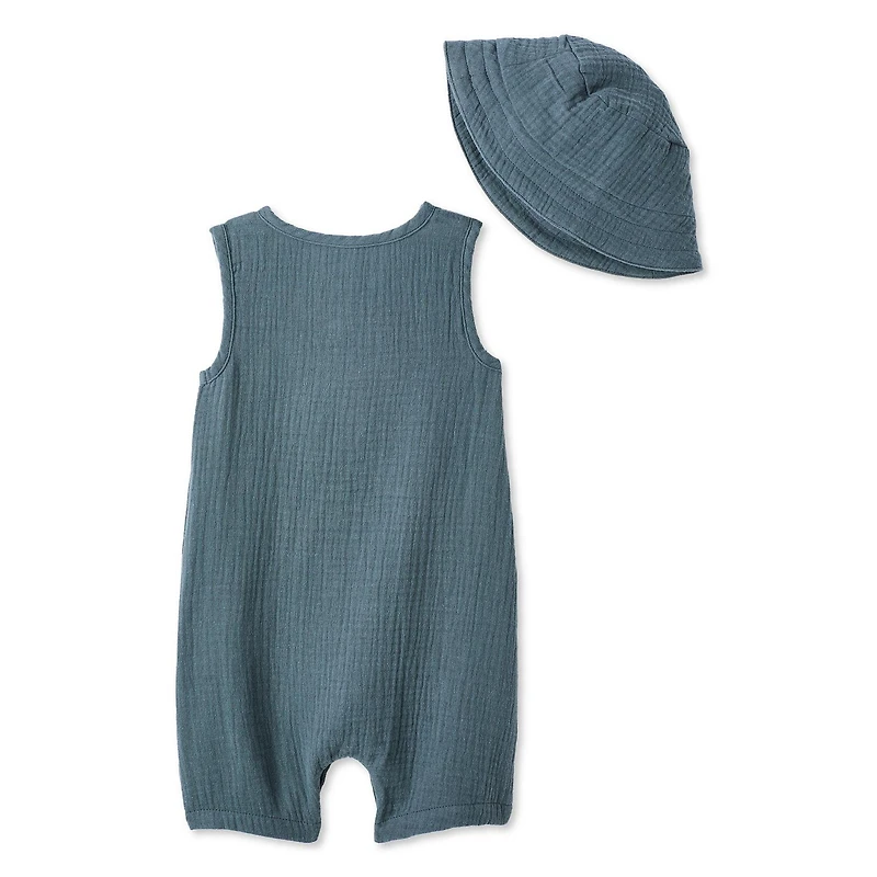 Ensemble 2 pièces en gaze chiffonnée George pour bébés garçons