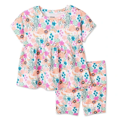 Ensemble 2 pièces avec haut à ourlet basque George pour petites filles