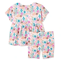 Ensemble 2 pièces avec haut à ourlet basque George pour petites filles