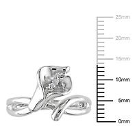 Bague Miabella en forme de fleur avec 0.01 carat de diamants en argent sterling