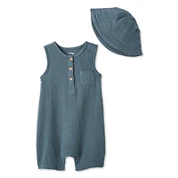 Ensemble 2 pièces en gaze chiffonnée George pour bébés garçons