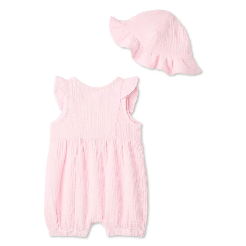 George Baby Girls' Two Piece Crinkled Romper Set