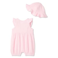 George Baby Girls' Two Piece Crinkled Romper Set