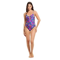 Summer Flirtt Maillot de bain une pièce texturé à lacets sur le devant pour femme, coupe échancrée