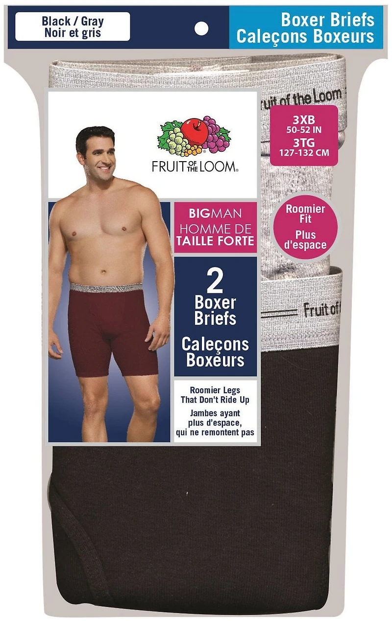 Fruit of the Loom Big Man Boxer Briefs, 2-Pack
